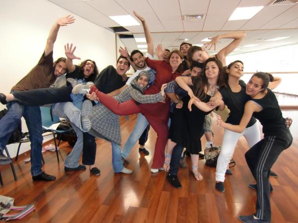 A physical-theater workshop with students